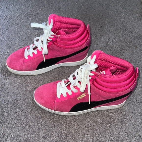 Pink Puma High-Top Sneakers - Picture 2 of 7